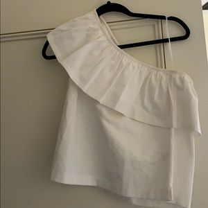 JCREW off the shoulder white blouse